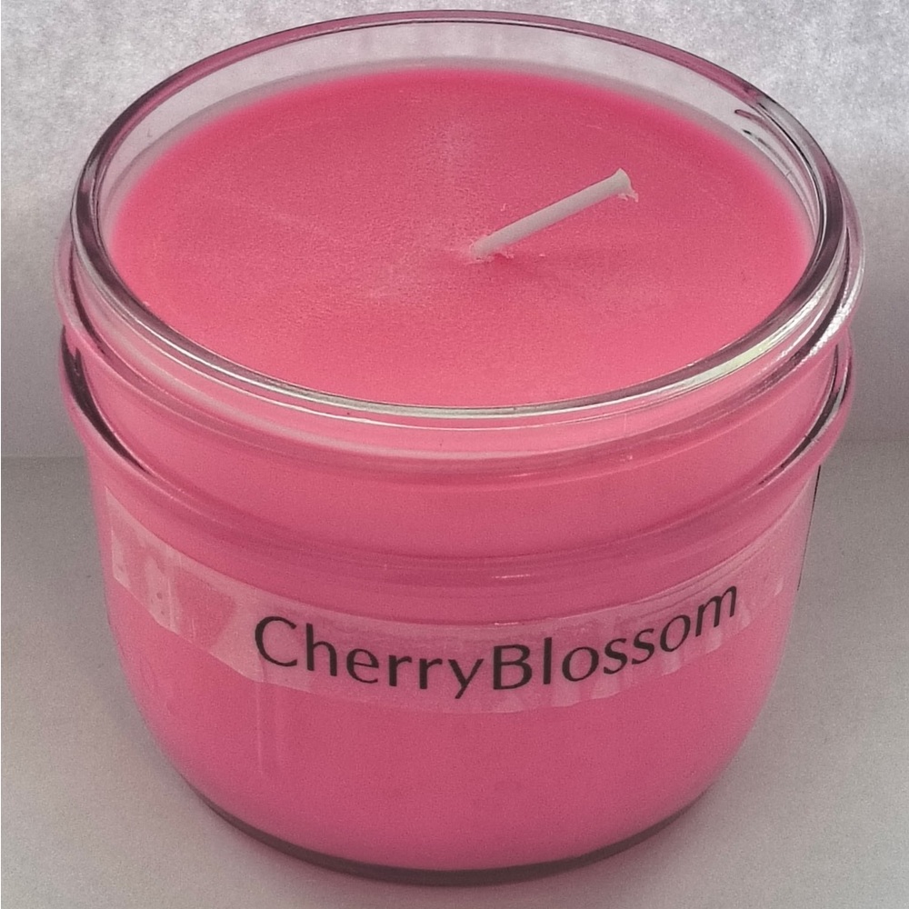 Handmade 8oz cherry blossom candle made with soywax